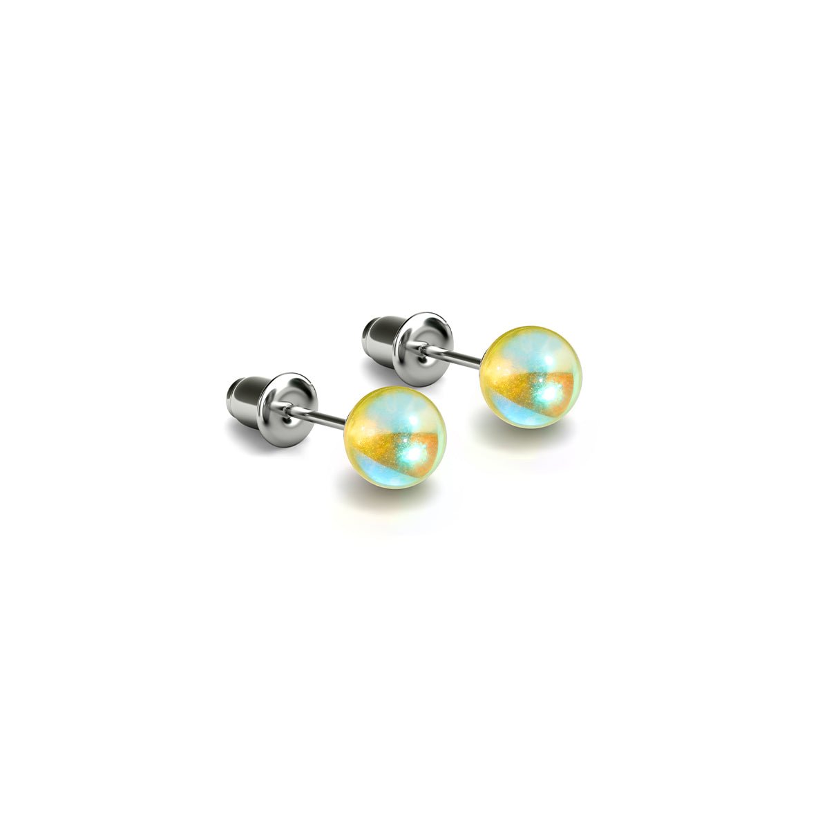 Sunburst | .925 Sterling Silver | Galaxy Glass Mini Stud Earrings